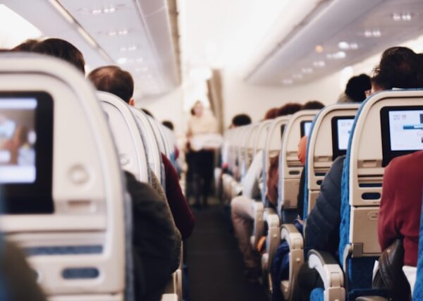 Understanding airlines ticket rules Inside a flight, ready for take off.